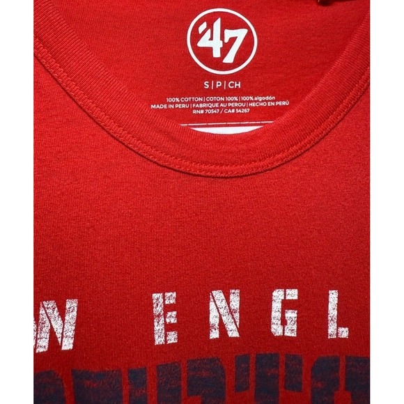 NWOT 47 Brand Mens New England Patriots Red Short Sleeve T-Shirt Size Small - Picture 3 of 4